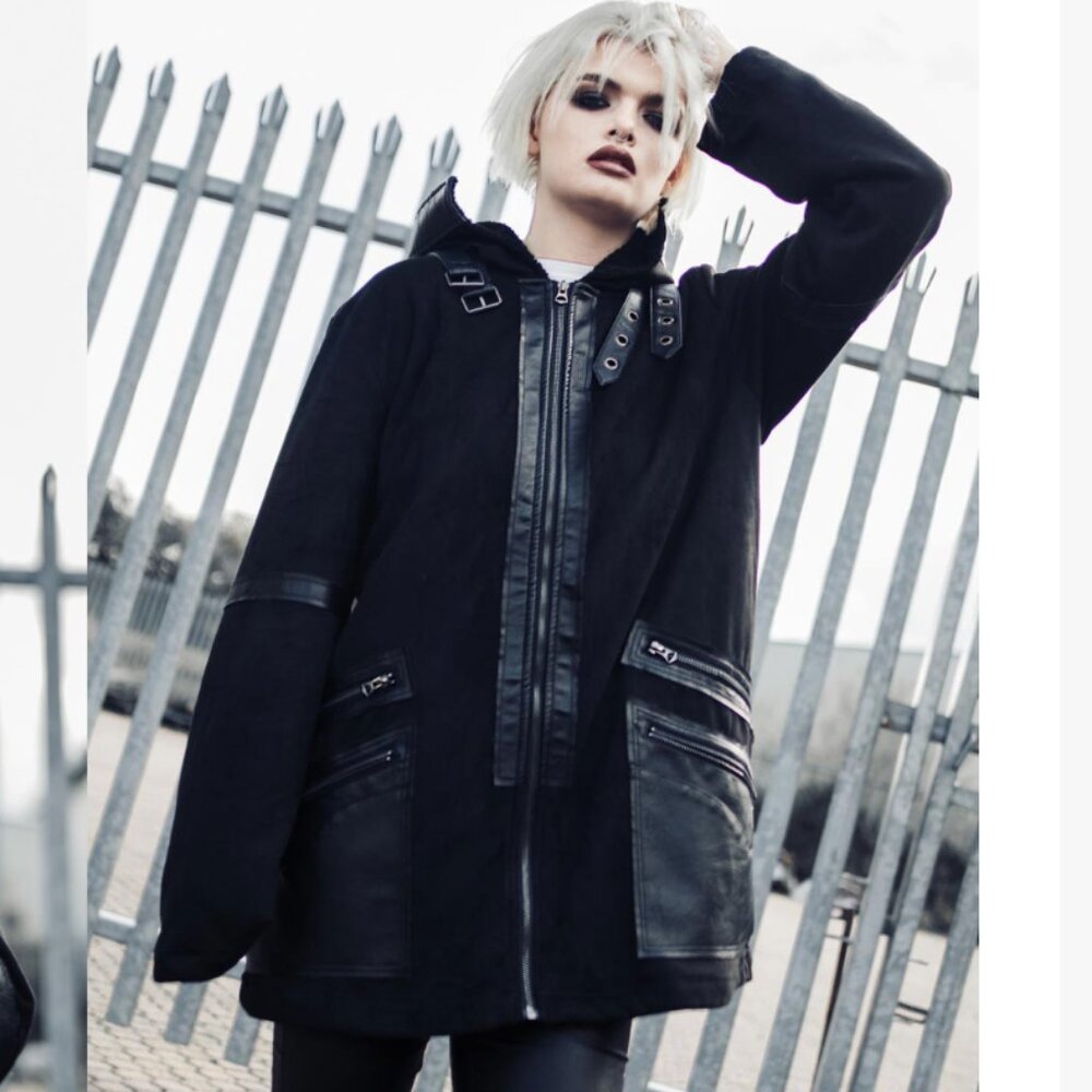 Disturbia Banshee black hooded coat winter autumn